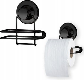 Fürdőszobai Wc-papír Tartó Fekete Fém Strapabíró Stílusos