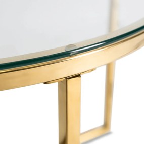 Üveg Dohányzóasztal Arany Vázzal. FLIP