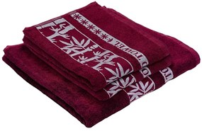 1 x bordó BAMBOO fürdőlepedő+ 2 x bordó BAMBOO törölköző