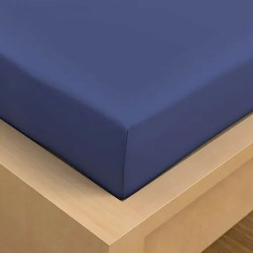 Kvalitex szatén lepedő rugalmas sötétkék, 120 x 200 cm