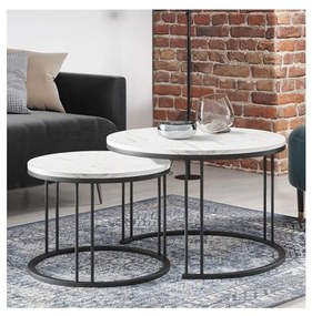 KÉSZLET 2x Kávésasztal RAGNAR fekete/fehér