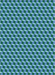 Fotótapéta Geometrikus illúzió sino-zöld kockák 184x254 vinil +ragasztó