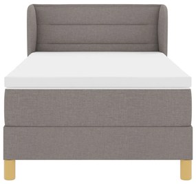 Boxspringágy matraccal, világosszürke, 80x200 cm, textil