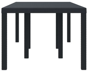 Kerti Asztal Antracit 200x100x73 cm Poli Rattan