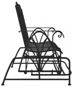 kétszemélyes fekete acél hintapad 114 cm