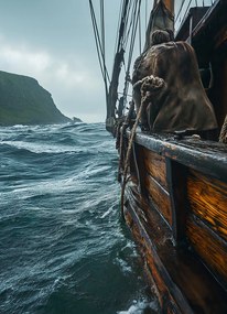 Poszter 13x18cm Hajó a hullámokon