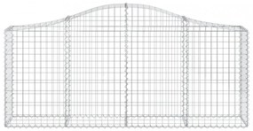 vidaXL 2 db íves horganyzott vas gabion kosár 200x30x80/100 cm