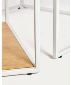 Világos natúr színű dohányzóasztal szett tölgyfa dekoros asztallappal 2 db-os 50x100 cm Yoana – Kave Home