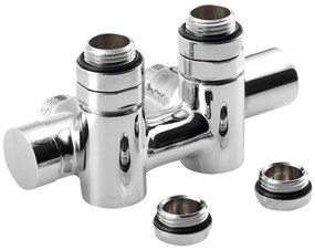 Sapho - TWIN COMBI bekötő szelepkészlet középcsatlakozáshoz, jobb oldali/fényes króm