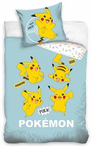 Carbotex Gyermek pamut ágynemű Pokémon Pika PikaPika Pikachu, 140 x 200 cm, 70 x 90 cm, 70 x 90 cm