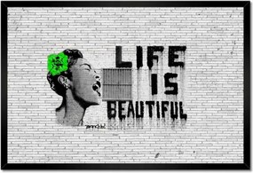 Poszterek keretben 60x40 Banksy Life is beautiful