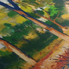 Erdő képe a nyári napsütésben, festmény (90x60 cm)