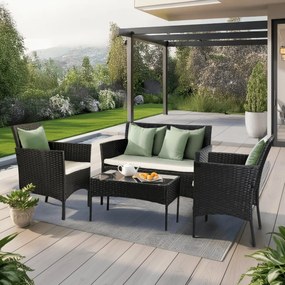 Zestaw Mebli Ogrodowych MISSISIPI Czarny/Beżowy