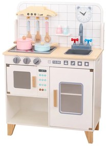 Gyerekeknek készült fa konyha kiegészítőkkel Montessori Baby Mix fehér