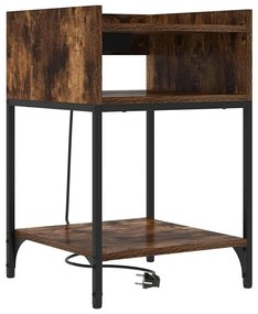 Éjjeli Szekrények 2 pcs Füstölt tölgy 40 x 40 x 61 cm Faanyag