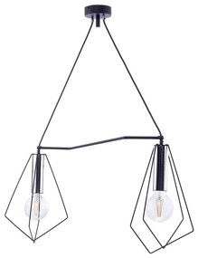 Jupiter 1662 - Csillár zsinóron KAIR 2xE27/60W/230V fekete/króm