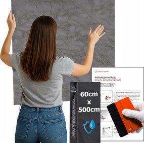 Öntapadós tapéta Vízálló Konyha Fal Bútor Márvány Grafit