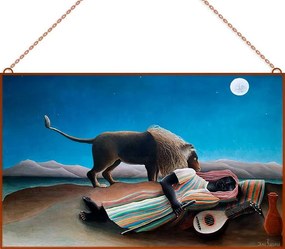 Henri Rousseau - The Sleeping Gypsy üvegkép, falikép