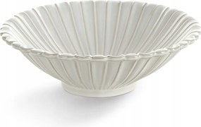 Dekorációs tál 25X25X8 krémszínű, koptatott bézs mintával