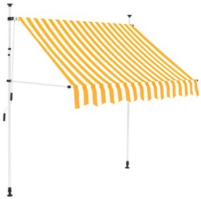 Narancssárga-fehér csíkos kézzel feltekerhető napellenző 200 cm