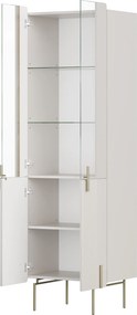 Malmi vitrines szekrény 60 cm négyajtós - kasmír / arany lábak