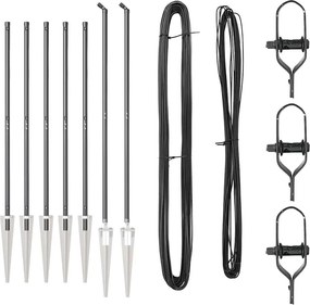 vidaXL Kerítésoszlop 7 pcs Szürke Acél