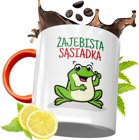 Narancssárga Bögre Szomszédnak Ajándék fényképes nyomattal