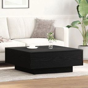 Fekete Tölgy Kávézóasztal 80x80x31 cm Műgyanta