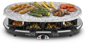 Klarstein Steaklette, raclette grill, 1500 W, gránitlappal, 8 személyre