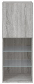 szürke sonoma színű TV-szekrény LED-lámpákkal 40,5x30x102 cm