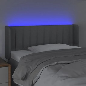 világosszürke szövet LED-es fejtámla 93 x 16 x 78/88 cm
