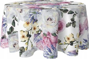 Abrosz Kerek Dekorációs Asztalra 150 CM Foltálló Kör Virág Minta 010