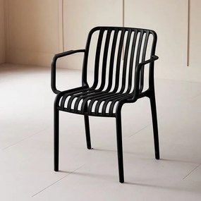 Műanyag szék TREGO karfával, antracit színű