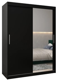 Ruhásszekrény 150 cm Toki 2 (matt fekete + matt fekete). 1064990