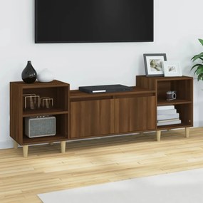 barna tölgyszínű szerelt fa TV-szekrény 160x35x55 cm