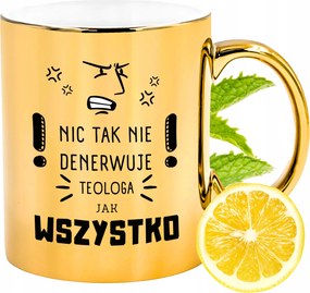 Prémium Arany Csillogó Bögre Teológusnak Ajándék Nyomtatott Fotó