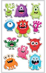 Monsters 3D matricák, 8 x 14 cm