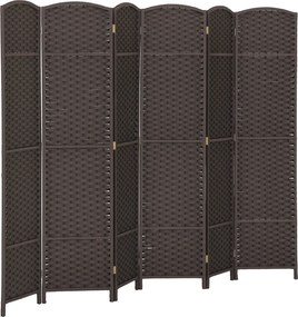 HOMCOM 6-panel 240x170 cm-es Terelő Képernyő Összecsukható Magánélet Védő a Nappaliba, Hálószobába, Irodába - Barna | Aosom
