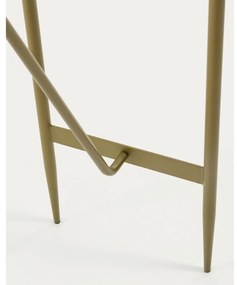 Aranyszínű konzolasztal üveg asztallappal 35x110 cm Elisenda – Kave Home