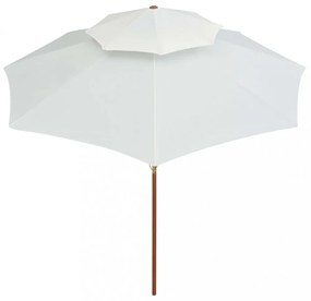 krémfehér dupla tetős napernyő fa rúddal 270 x 270 cm