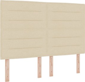 vidaXL LED ágytámla LED -es lámpákkal Krém 160 cm Poliészter