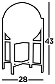 Searchlight EU1029-1SM - Asztali lámpa AMSTERDAM 1xE27/60W/230V