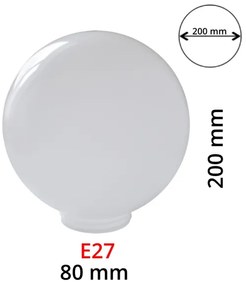 Csere tejszerű lámpabúra lámpákhoz PARK E27 átm. 20 cm