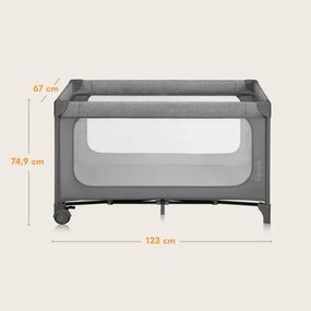 Lionelo - JASMIN EASY FOLD utazóágy Grey Stone