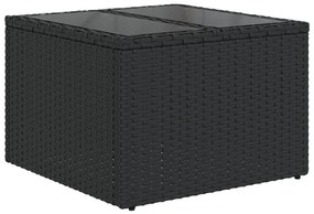 4 részes kerti kanapé szett párnákkal barna poli rattan, 2 fős kerti kanapé párnákkal fekete poli rattan