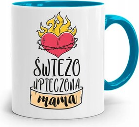 Kék Bögre Anyukáknak Frissen Sült Anyuka fényképes nyomattal