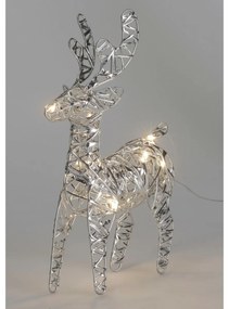 Silver karácsonyi világító rénszarvas, 21 x 14 cm, 30 mikro LED, elemes