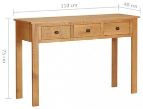 tömör tölgyfa fésülködőasztal 110 x 40 x 75 cm