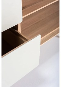 Fehér-natúr színű tölgyfa TV-állvány 150x64 cm Fina – Gazzda