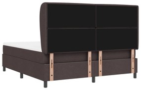 vidaXL Boxspring Ágy Matrac nélkül Sötétbarna 180x200 cm Szövet